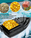 RC Bait Boat For Fishing With One Hand Remote, 2.4GHz Wireless Control, 300 Meter Range, 2Kg Load Capacity, loaded with bait