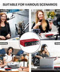 Red USB Audio Interface For PC And Mac, Pro Grade Studio Sound 24 Bit 192 KHz, used for music recording, live podcasting, streaming, songwriting