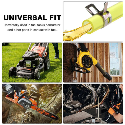 10 Ft Fuel Line Hose Kit With One Quarter Inch ID And Three Eighth Inch OD Includes 12 Hose Clamps with lawn mower and blower