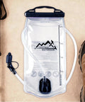 Hydration Bladder With Large Opening No Spill Design, Leak Proof Reservoir And Quick Connect System shown with hiking gear