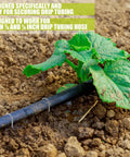 100 Count Half Inch Irrigation Drip Tubing Stakes 5 Inch J Shaped Landscape Staples securing garden drip line on soil