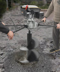 Gas Powered Post Hole Digger Earth Auger 173cc 9HP Two Man Earth Boring Drill With 16 Inch Bit drilling soil