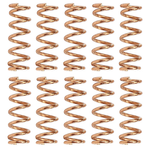 10 Pack Copper Compression Springs For Automotive Heating Plug, 5.3mm Outer Diameter And 16mm Length arranged vertically
