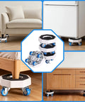 Heavy Duty Furniture Sliders And Moving Dollies With Wheels 4 Pack support heavy furniture on smooth rubber rollers.