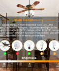 Dining room with ceiling fan, compatible light bulbs, and brightness slider for Two Pack Universal Ceiling Fan Remote Kit With Light Dimmer And Three Speed Receiver, Plug And Play Wireless Control For Hunter Harbor Breeze Westinghouse Honeywell And More, Turns Any Ceiling Fan Into A Remote Controlled Unit.