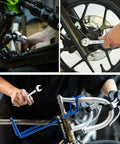 14mm Flexible Gear Wrench With 12 Point Flex Head For Tight Spaces in use on bicycles and motorcycle wheels