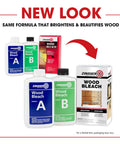 Game Changing Two Step Wood Bleach Kit For Interior Wood, includes solutions A and B for effective wood brightening.