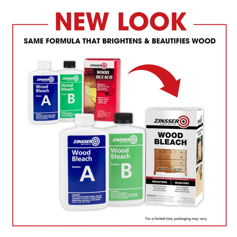 Game Changing Two Step Wood Bleach Kit For Interior Wood, includes solutions A and B for effective wood brightening.