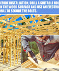 Person using electric drill for installing Heavy Duty Wood Lag Screws Kit Three Eighths Inch By Three Inches Hex Head Lag Bolts