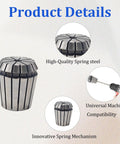 2 Pack ER32 Spring Collets 1/4 Inch High Precision Collet Chuck for CNC Router with spring steel material close-up