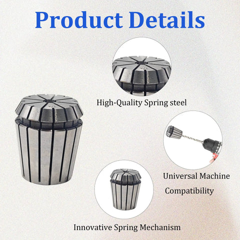 2 Pack ER32 Spring Collets 1/4 Inch High Precision Collet Chuck for CNC Router with spring steel material close-up