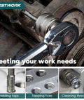 Adjustable Tap Socket Set For 1/4 3/8 1/2 Inch Drive Go To Tool for reamers and screw extractors in use on machinery