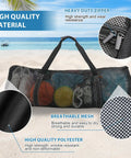Oversized Mesh Dive Bag Duffle For Scuba Gear With Shoulder Strap And Carabiner Keychain, 37 By 15 By 15 Inches on beach
