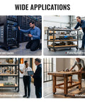 Badass 2 Inch Low Profile Casters With Total Lock Brakes And Durable Nylon Wheels Heavy Duty 2200 Lb Capacity Per Set on server racks, functional trolley, warehouse shelves, and workbench.