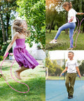 Kids using Adjustable Jump Rope For Kids And Teens, Tangle Free Beaded Skipping Rope, 100-110 Inch Length, in a park setting