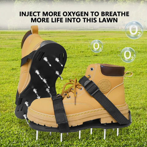 Durable Lawn Aerator Shoes With Adjustable Straps Easy No Sweat Slip On Comfort Medium Fit For Men 6 To 9.5 And Women 5.5 To 10