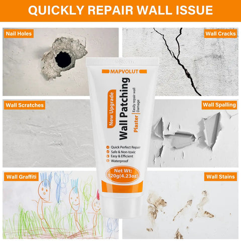 Drywall Repair Kit 2 Pack With Scrapers And Protective Gloves Odorless No Mess Quick Patch For Holes And Cracks In Home Walls