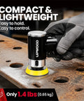Mini Orbital Air Sander Kit For Two Inch And Three Inch Sanding in use on metal surface