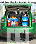 Heavy Duty Collapsible Wagon Cart That Hauls Up To 220Lb With All Terrain Wheels And 360 Degree Rotation Portable Utility Cart folded in car trunk