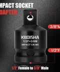 Impact Socket Adapter 1/2F to 3/8M CR-MO, part of Half Inch To Three Eighths Inch Socket Adapter Set For Half Inch Drive