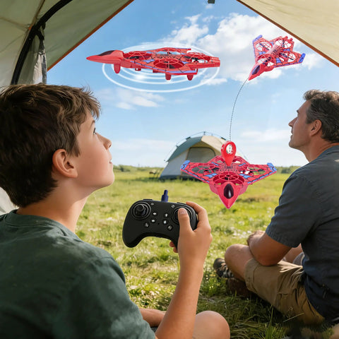 Teen flying Beginner Friendly Remote Control Airplane With LED Lights, 360 Degree Flips, Easy One Button Takeoff outdoors