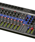 LiveTrak L12 Mixer Multitrack Recorder For Musicians And Podcasters 12 Input 14 Channel USB Audio Interface angled view