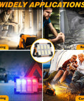 2 Pack Solar Rechargeable Work Light With 144 LED Beads And 10000LM Ultra Bright Output used in various settings