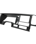 Front view of ECOTRIC double‑DIN dash panel bezel in black plastic for 1995–2002 GM full-size trucks