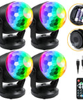 4 Pack Disco Ball Lights With Remote Sound Activated DJ Strobe LEDs USB Powered Battery Operated Portable Lit Party Gear