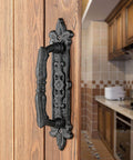 Heavy Duty 2 Pack 8.9 Inch Black Cast Iron Barn Door Handles For Garage Closet Cabinet Gates And Fences Rustic Vintage Hardware