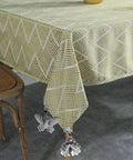 Eight Pack Tablecloth Weights With Metal Clip Clamps secure cloth on outdoor table with patterned cover, windproof and rust-resistant.