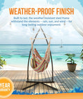 Boho Breeze C Style Hammock Chair Stand for Patio or Porch, Beefy Steel Frame, Weather-Proof, 450 Lb Capacity, on Deck by Beach