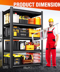 Heavy Duty Adjustable Garage Shelving Unit With 5 Tier Steel Racks No Fuss Quick Install Utility Shelves for organization