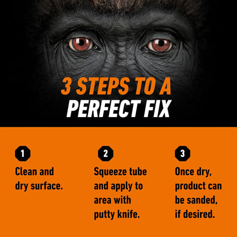 3 steps to use Pro Grade White Wood Filler That Kicks Out Nasty Cracks Holes And Gouges Water Resistant Paint Ready.