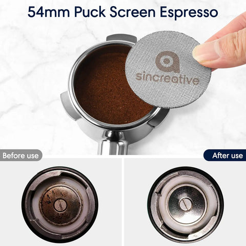 Bottomless 54mm Espresso Portafilter With 3 Ears And Puck Screen, Comes With Filter Basket, Built For Pro Level Home Baristas, Fits 54mm Models And BES 870 878 880 Series, Delivers Rich, Clean Espresso With Clear Visual Extraction