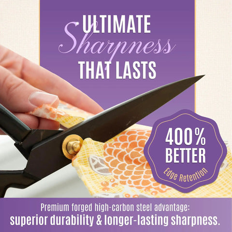 Ultra Sharp 9 Inch Fabric Scissors For Heavy Duty Cutting, Tough As Nails Fabric Shears That Deliver Smooth, Precise Cuts On All Fabrics And Leather, Perfect For Tailors, Dressmakers, Crafters, And Artists.