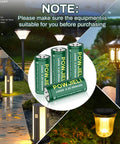 LiFePO4 14430 Rechargeable Battery 3.2V 500mAh Four Pack For Solar Garden Lights Toothbrush Shaver Flashlight And Other Low Drain Gadgets Not An AA Replacement Great For Longer Lasting Power displayed with solar lights