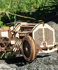 3D Wooden Puzzle Car Kit Inspired By Classic Grand Prix Racer With A Fully Functional V8 Engine, Ultra Detailed U9 Style Mechanical Model You Build And Enjoy, A Hands On Racing Car Project For Adults And Teens, wooden race car side view