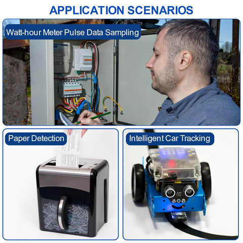 Application scenarios of 15 pack TCRT5000 infrared reflective sensor modules for Arduino and STM32 builds for IR switches.