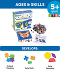 STEM Explorers Pixel Art Challenge Kit For Kids with 400 colorful foam pixels and 10x10 display tray for hands-on learning.