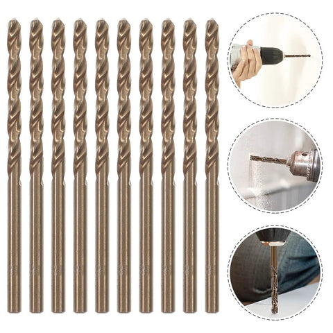 Kickass 10 Piece Cobalt Steel Drill Bits Kit For Hardened Metal High Speed Twisted Bit Set For Stainless Steel And Cast Iron Built Tough With Serious Wear Resistance To Get The Job Done Fast, 10 cobalt bits