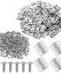 One Hundred Pack Mini Metal Hinges For Jewelry Boxes And Wood Crafts, 19X16 Mm Steel Brackets With 180 Degree Swing, Heavy Hitter Diy Cabinet Fittings Plus Four Hundred Screws.