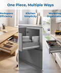 6 PCS ABS Plastic Drawer Slides 11.7 Inch Side Mount Rails For Cabinets used in workspace, kitchen, and workshop for smooth organization.