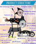 Solid Premium Heavy Duty 71 X 2 Inch Belt Sander And Disc Grinder With Variable Speed For Knife Making Sharpening Flat Arc Concave Polish 220V Workhorse product structure image labeling components.