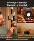 4 Pack Soft Warm White Filament LED Bulbs 25W Equivalent E12 Candle Base Candle Shaped with Hue App and Alexa setup