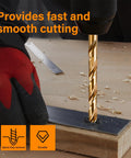 Heavy Duty 15 Pc Cobalt M35 Twist Drill Bit Kit For Metal Stainless Steel Cast Iron Wood And Plastic With Smart Storage Box, gold bit drilling wood