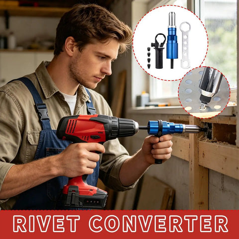 Rivet Adapter Drill Kit For Quick Auto Body Repairs, Cordless Riveting System in action with durable metal head