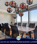 Flags Of All Nations Paper Hanging Lanterns Set Of 12 for party decor in meeting room with city view