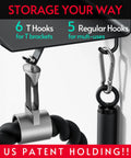 1 Tier Floating Shelf For Tonal Accessories And Home Gym Storage showing T brackets and hooks