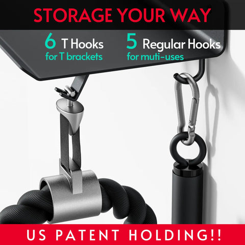 1 Tier Floating Shelf For Tonal Accessories And Home Gym Storage showing T brackets and hooks